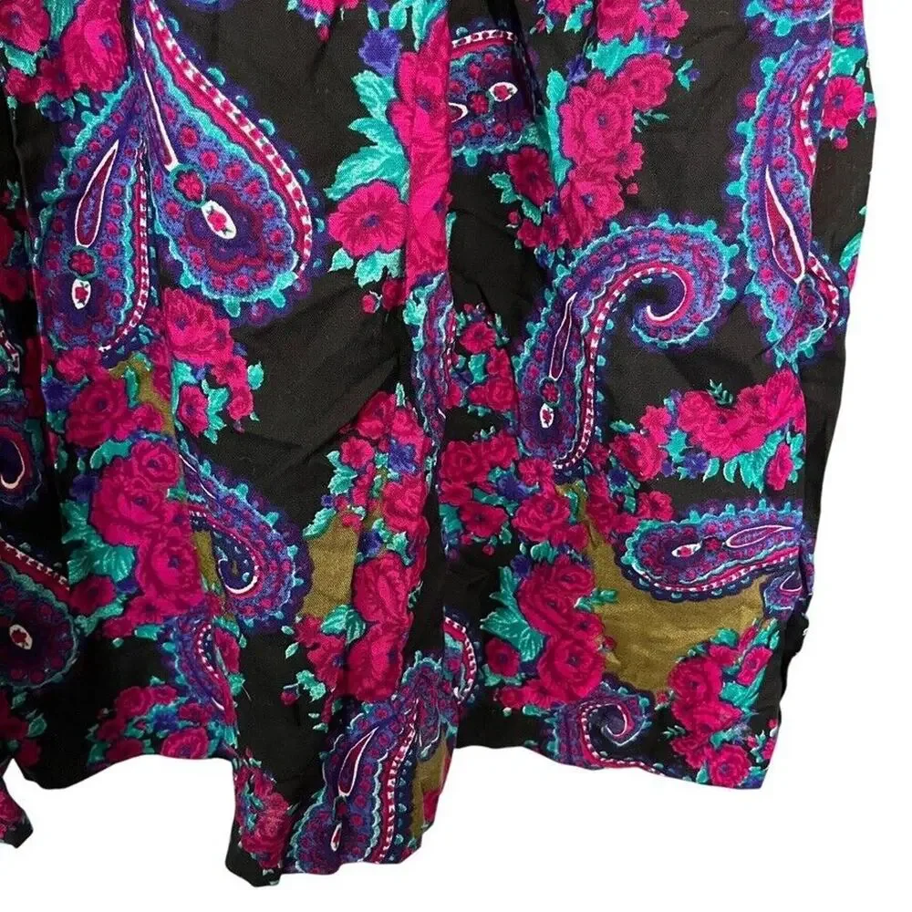Random USA Made Vintage NWT Midi Pleated Paisley Purple Whimsigoth Skirt sz 10